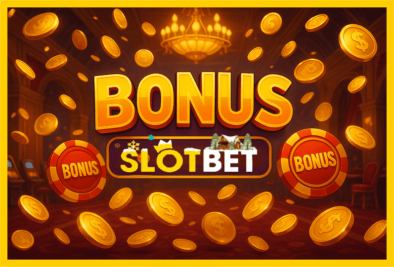 Imagem promovendo bônus SLOTBET com recompensas imperdíveis.